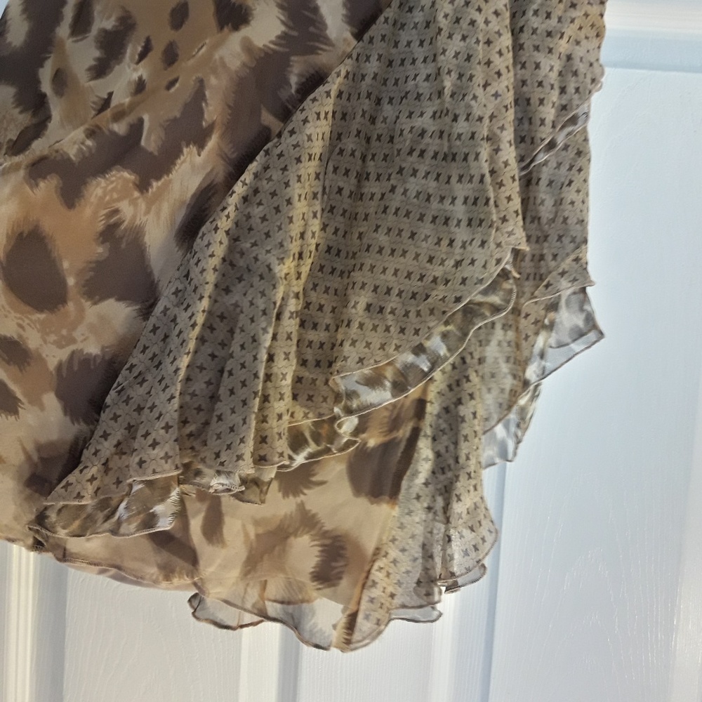 Silk Scarf Skirt Fringe Leopard Animal Print 8 - Picture 2 of 6